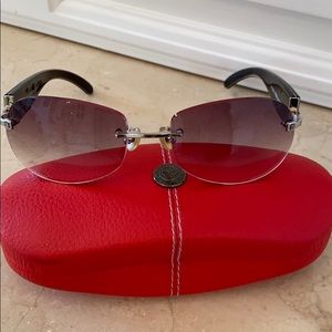 Morganthal Fredericks horn sunglasses gray & white